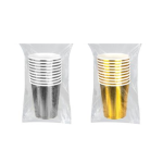 Party Cups, Metallic 10 Piece Assorted